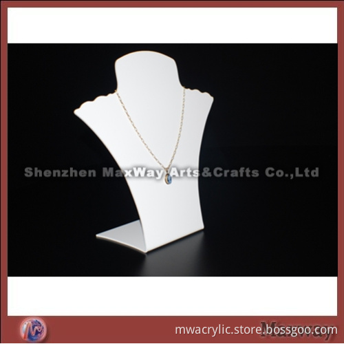 White simple acrylic/lucite jewelry/necklace display/holder
